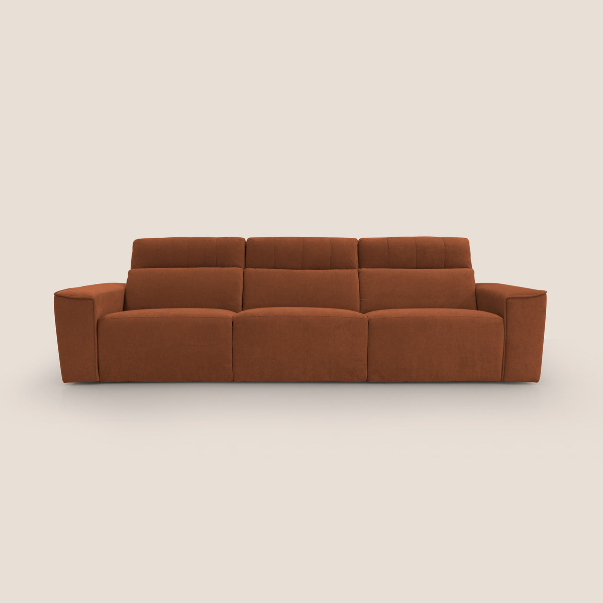 Clark Divano modulare 3 sedute con opzione relax elettrico in tessuto smacchiabile impermeabile T17 arancio - divitt.sbs