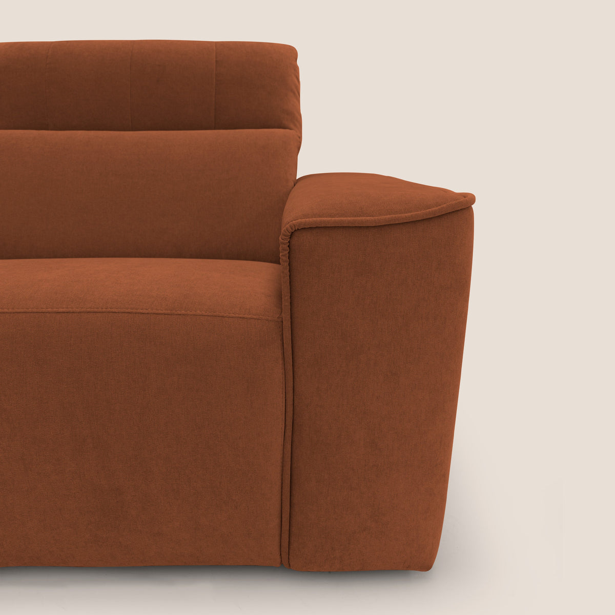 Clark Divano angolare con opzione relax elettrico in tessuto smacchiabile impermeabile T17 arancio - divitt.sbs