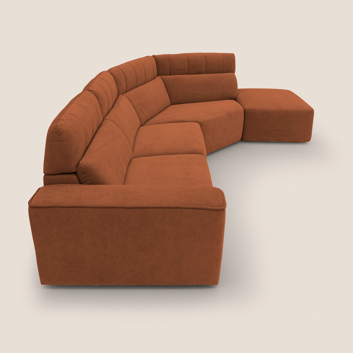 Clark Divano angolare con opzione relax elettrico in tessuto smacchiabile impermeabile T17 arancio - divitt.sbs