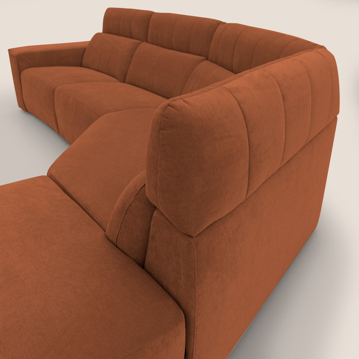 Clark Divano angolare con opzione relax elettrico in tessuto smacchiabile impermeabile T17 arancio - divitt.sbs