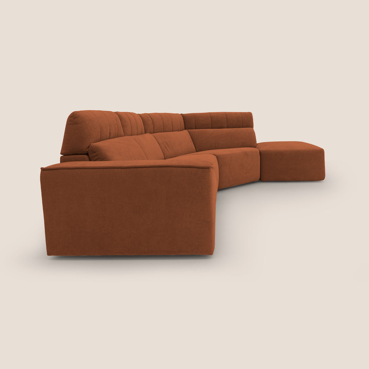 Clark Divano angolare con opzione relax elettrico in tessuto smacchiabile impermeabile T17 arancio - divitt.sbs