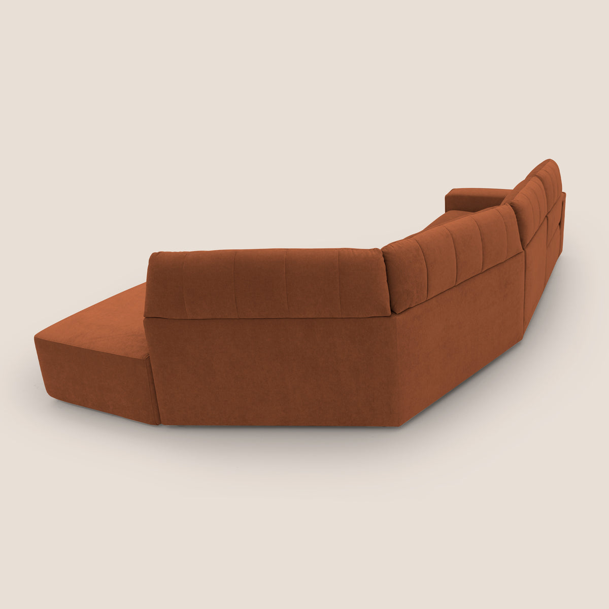 Clark Divano angolare con opzione relax elettrico in tessuto smacchiabile impermeabile T17 arancio - divitt.sbs