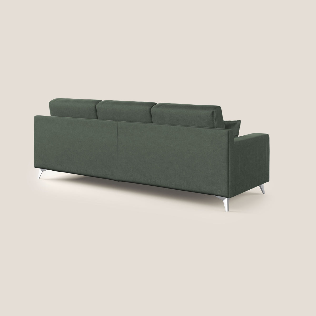 Michael divano moderno angolare con penisola in morbido velluto impermeabile T01 verde - divitt.sbs