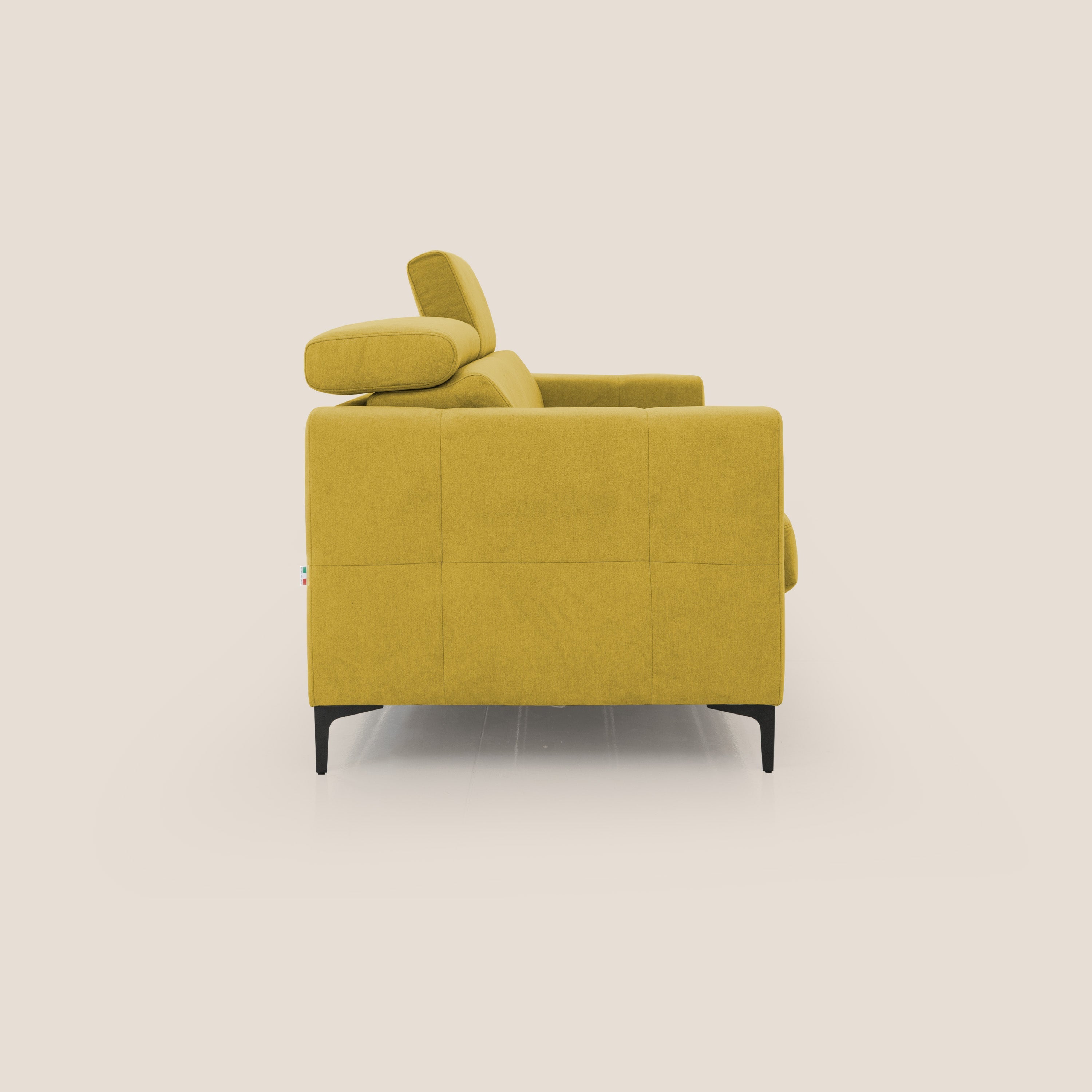 Gardenia divano letto materasso alto 18 cm con poggiatesta reclinabili e rivestimento impermeabile T02 giallo - divitt.sbs