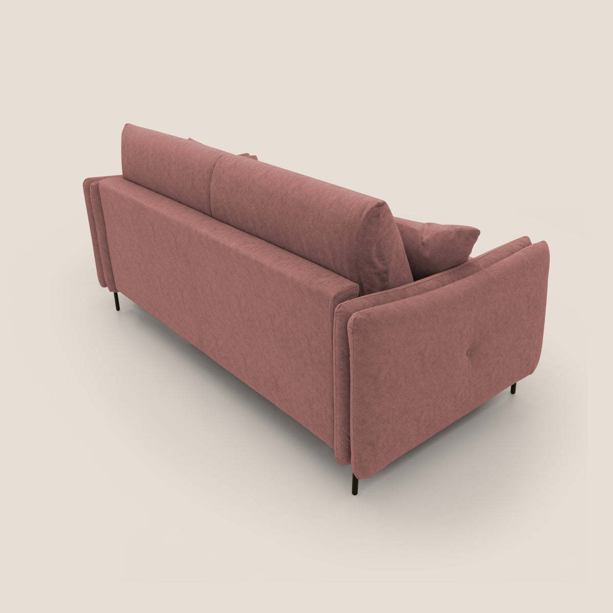 Gregory Divano letto con materasso h18 cm in microfibra effetto velluto impermeabile T09 salmone - divitt.sbs