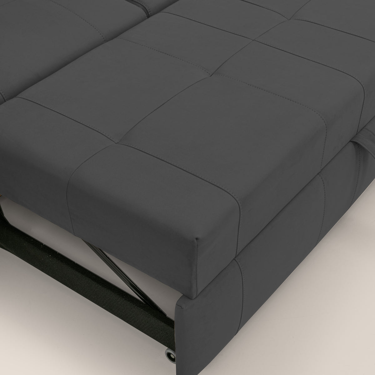 Kronos Divano angolare con pouf estraibile e penisola contenitore in microfibra impermeabile T11 nero - divitt.sbs