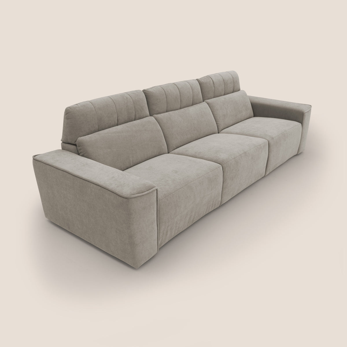 Clark Divano modulare 3 sedute con opzione relax elettrico in tessuto smacchiabile impermeabile T17 beige - divitt.sbs