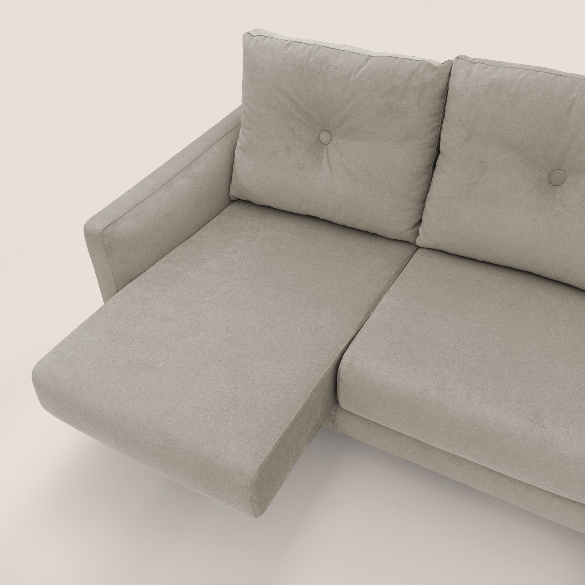 Matisse divano a 3 sedute allungabili e schienali in piuma d'oca in tessuto smacchiabile T17 beige - divitt.sbs
