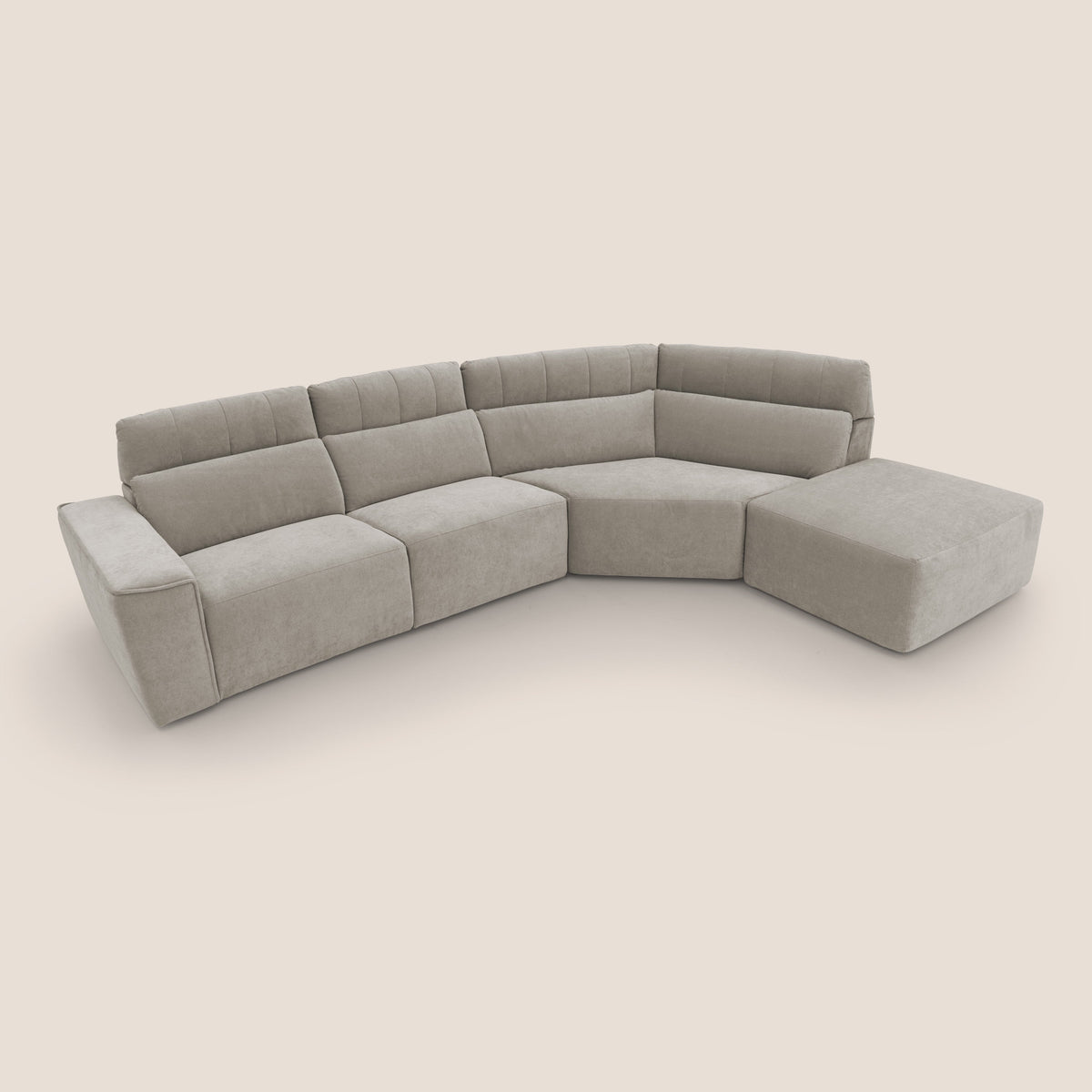 Clark Divano angolare con opzione relax elettrico in tessuto smacchiabile impermeabile T17 beige - divitt.sbs