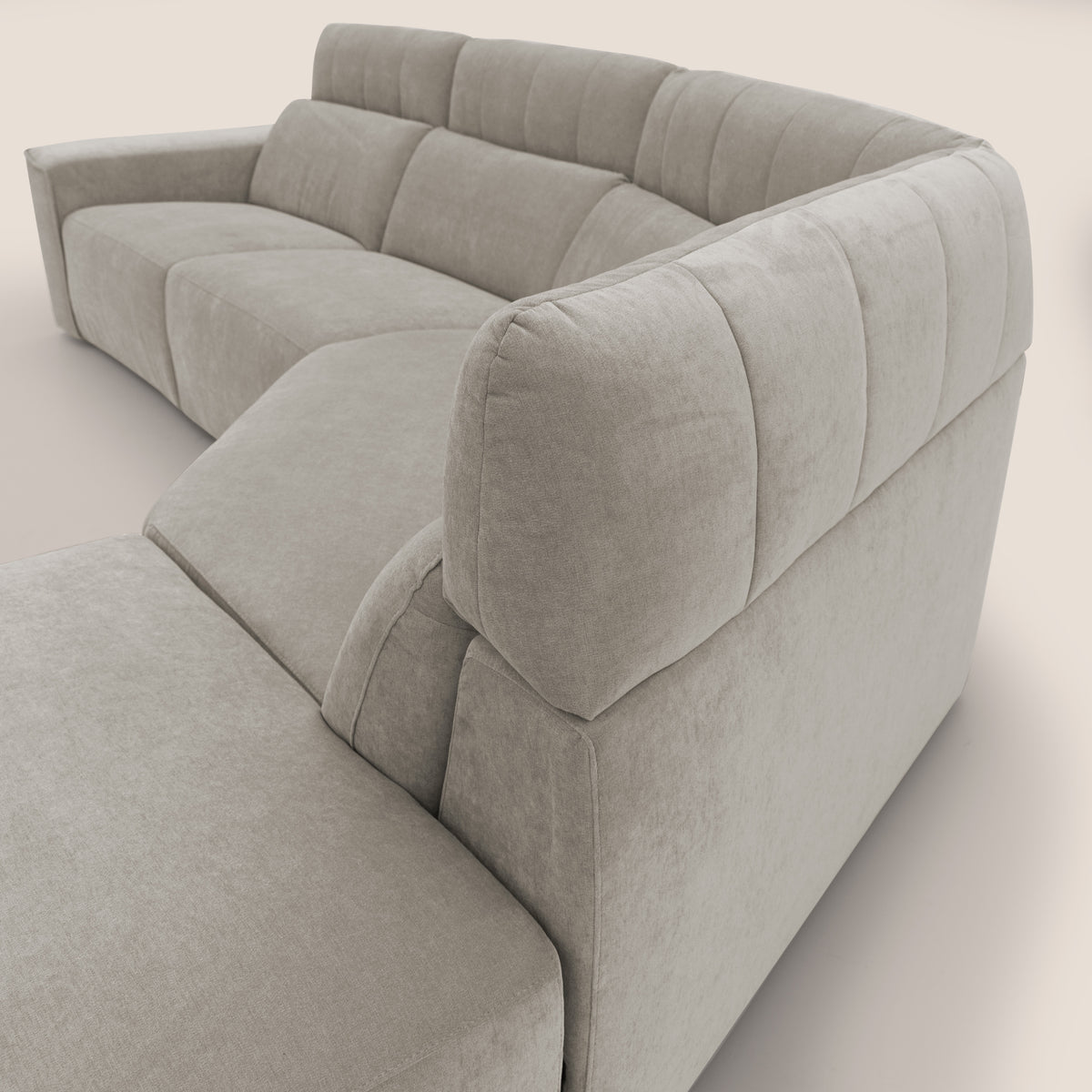 Clark Divano angolare con opzione relax elettrico in tessuto smacchiabile impermeabile T17 beige - divitt.sbs