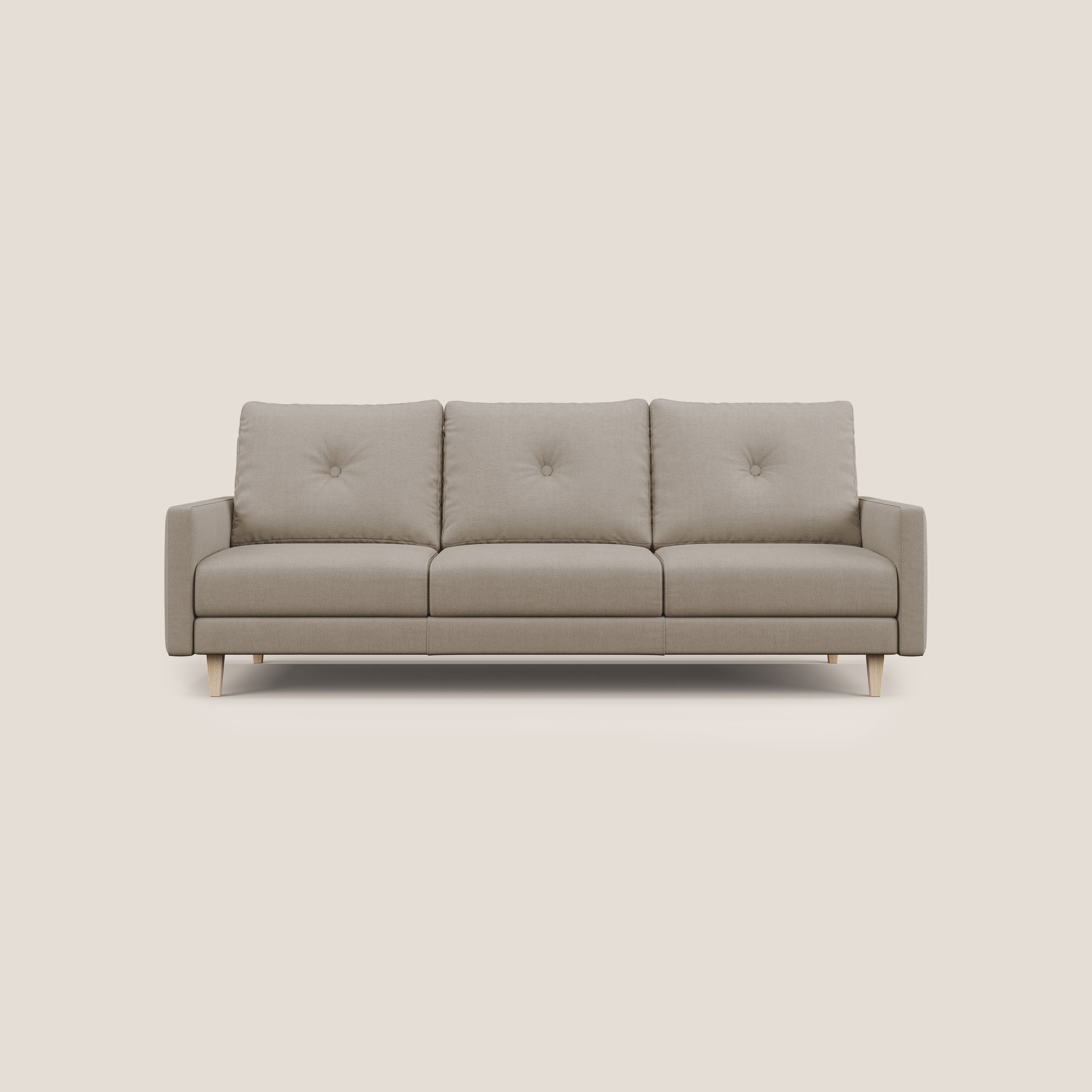 Matisse divano a 3 sedute allungabili e schienali in piuma d'oca in tessuto smacchiabile T17 beige - divitt.sbs