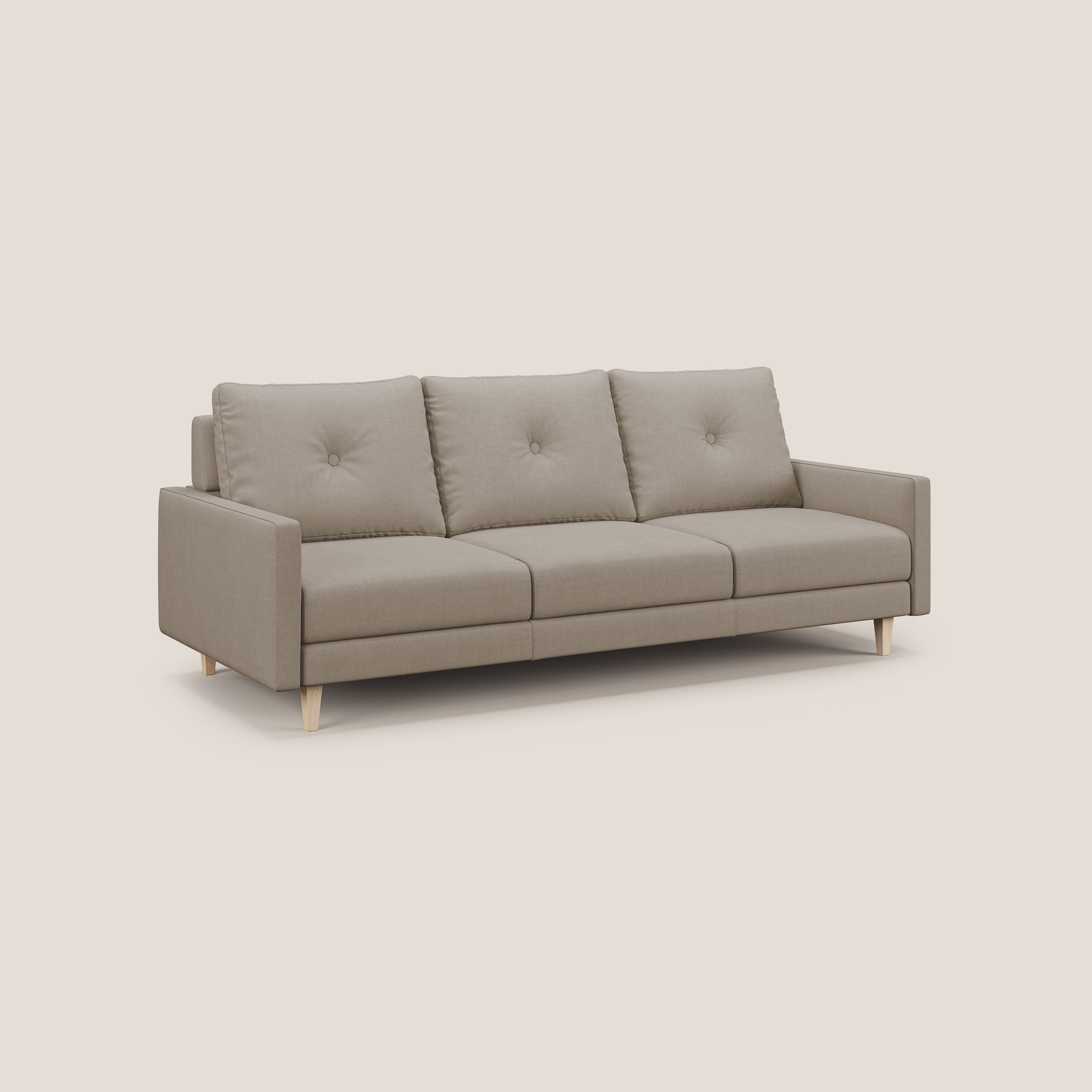 Matisse divano a 3 sedute allungabili e schienali in piuma d'oca in tessuto smacchiabile T17 beige - divitt.sbs