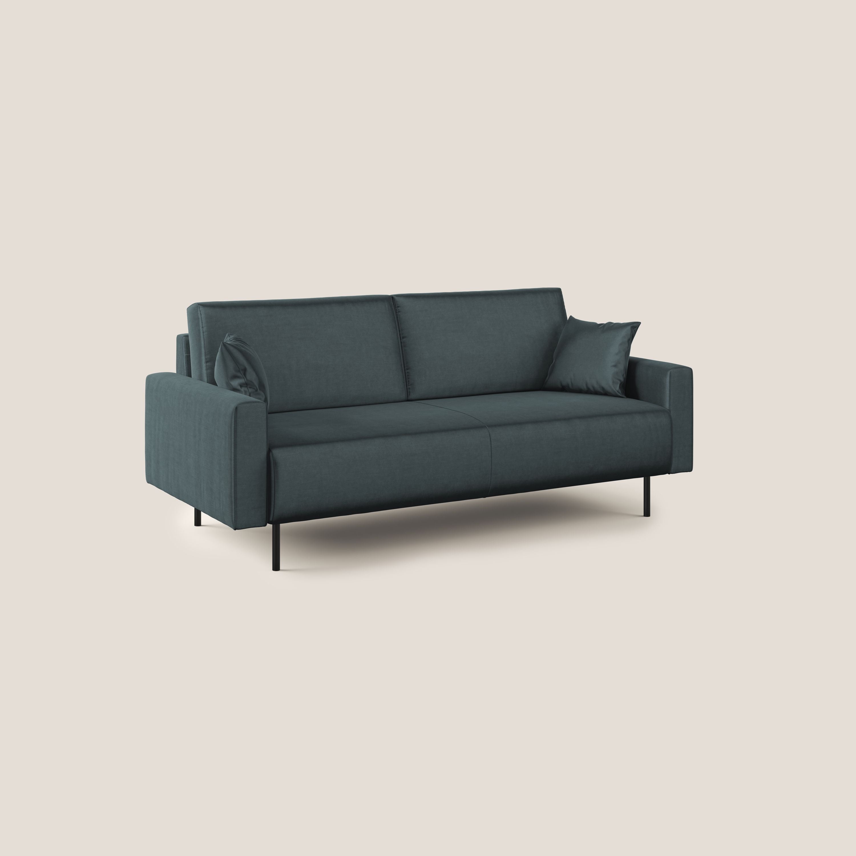 Arthur divano moderno in velluto morbido impermeabile T01 petrolio - divitt.sbs