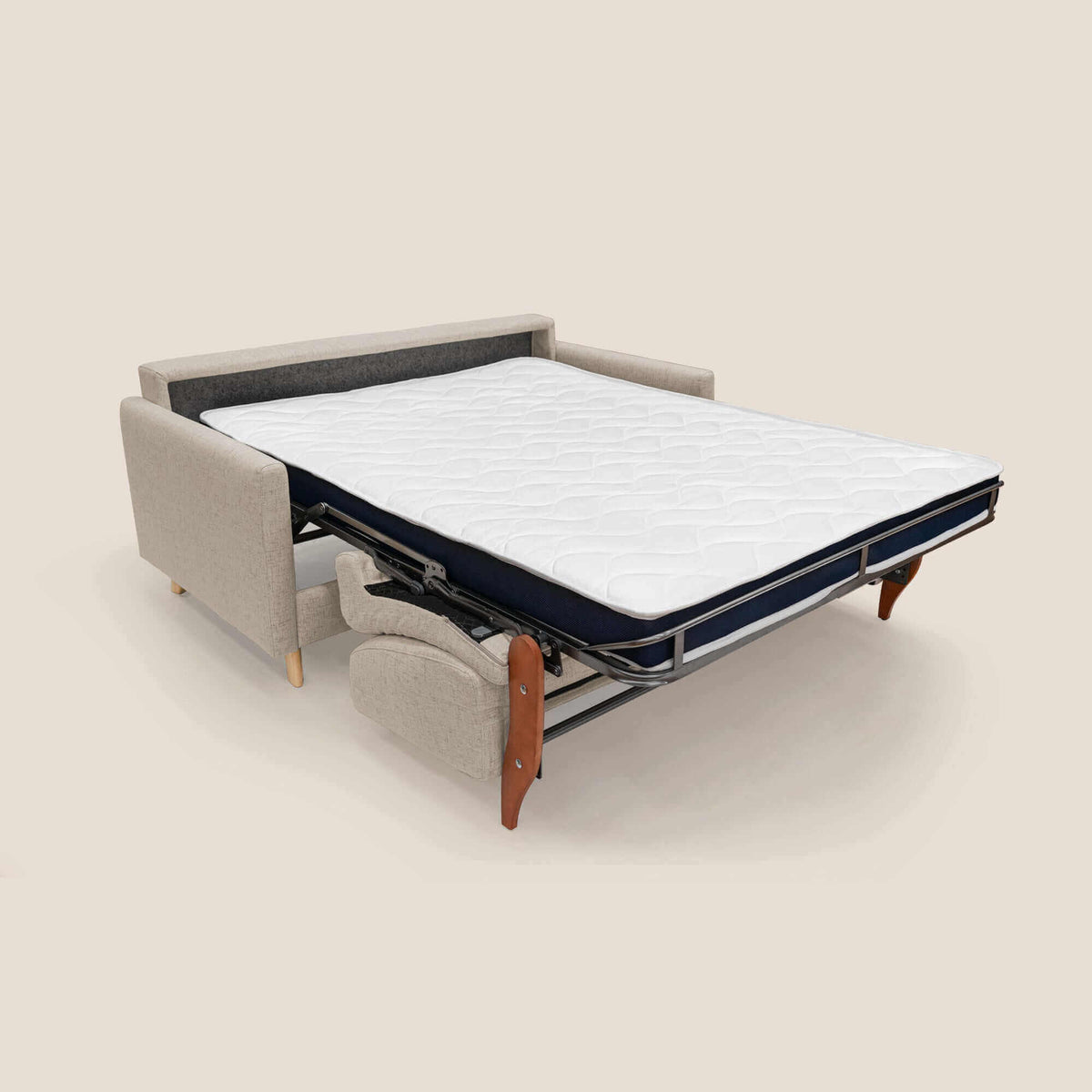 Edgar divano letto matrimoniale in tessuto felis impermeabile T03 beige - divitt.sbs