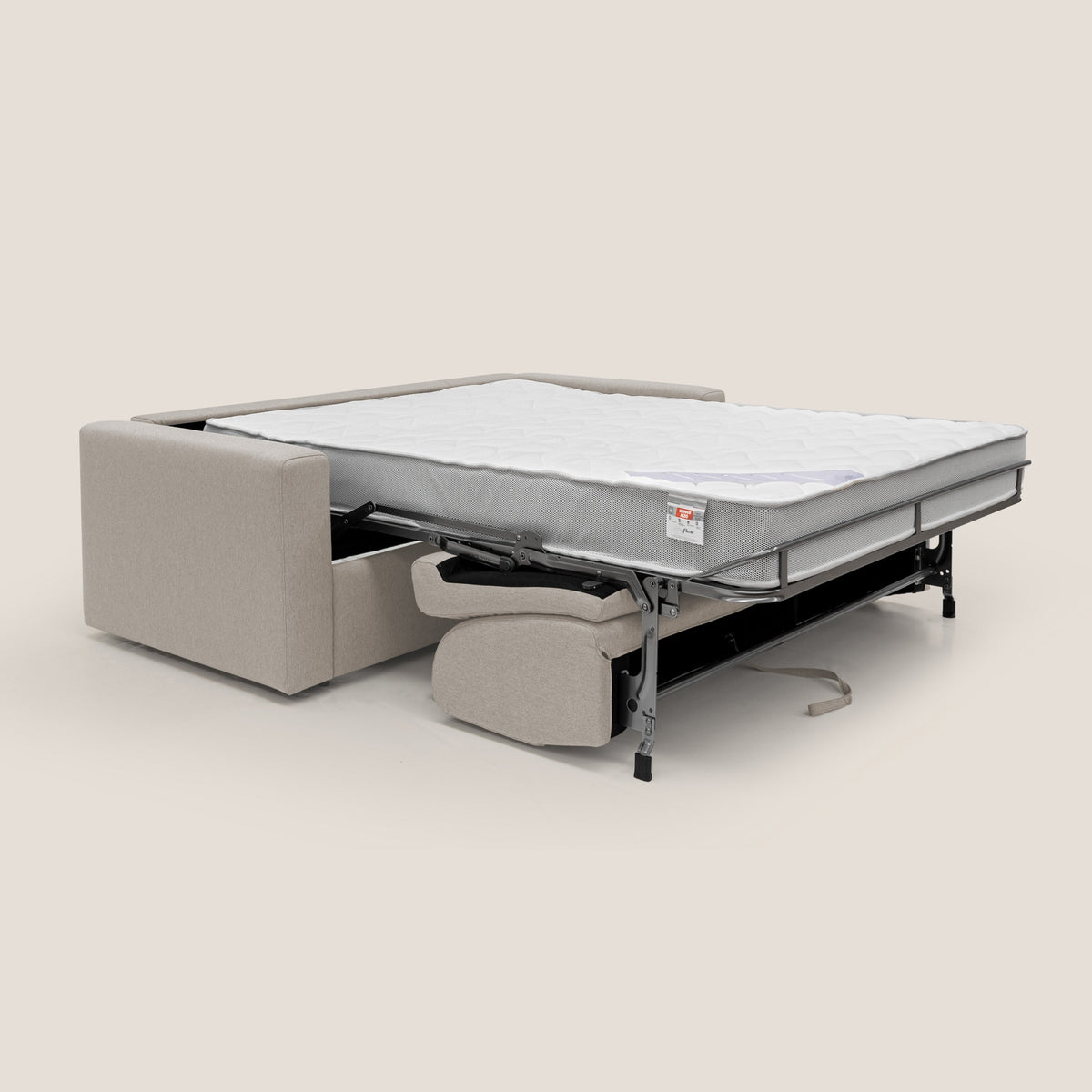 Kansas Divano letto matrimoniale alto 20 cm in tessuto impermeabile misto cotone T13 panna - divitt.sbs