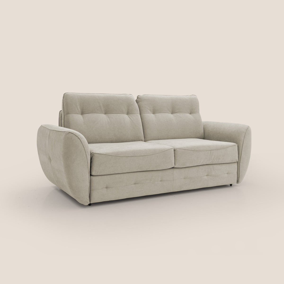 Zeus Divano letto scandinavo con schienale alto in tessuto impermeabile T02 panna - divitt.sbs