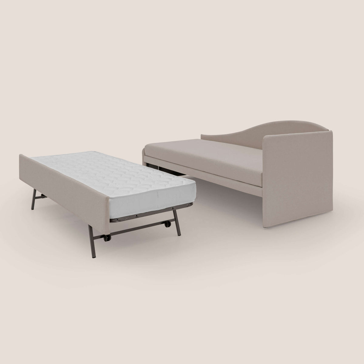 Nolo Divano duplex con doppio letto in tessuto simil cotone impermeabile T13 panna - divitt.sbs
