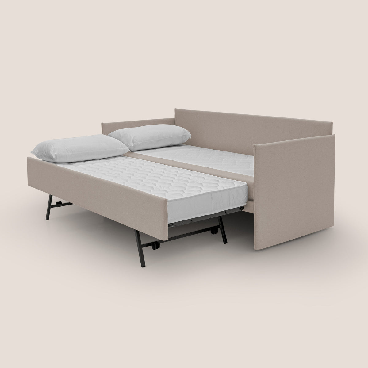 Tortona Divano duplex con doppio letto in tessuto simil cotone impermeabile T13 panna - divitt.sbs