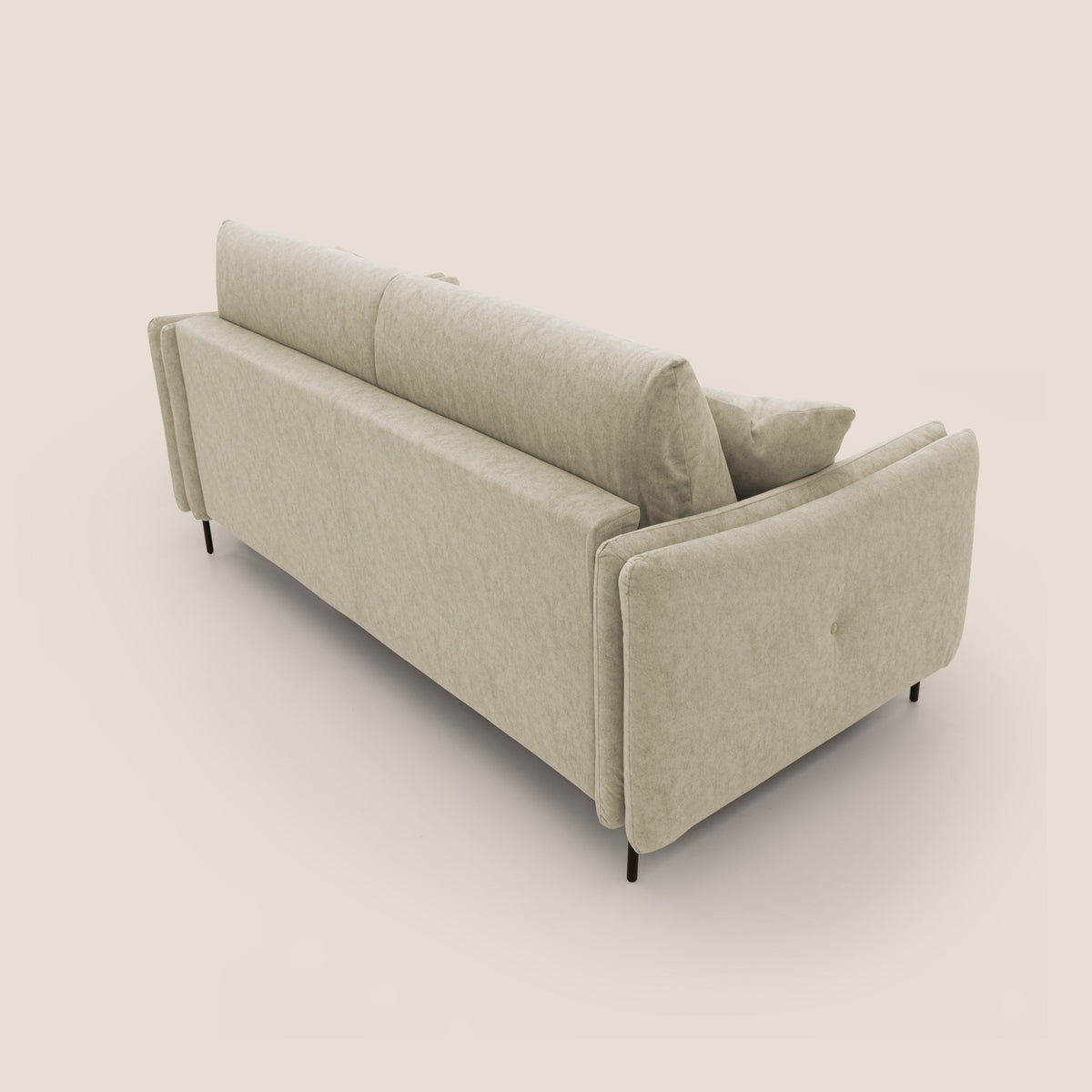 Gregory Divano letto con materasso h18 cm in microfibra effetto velluto impermeabile T09 beige - divitt.sbs