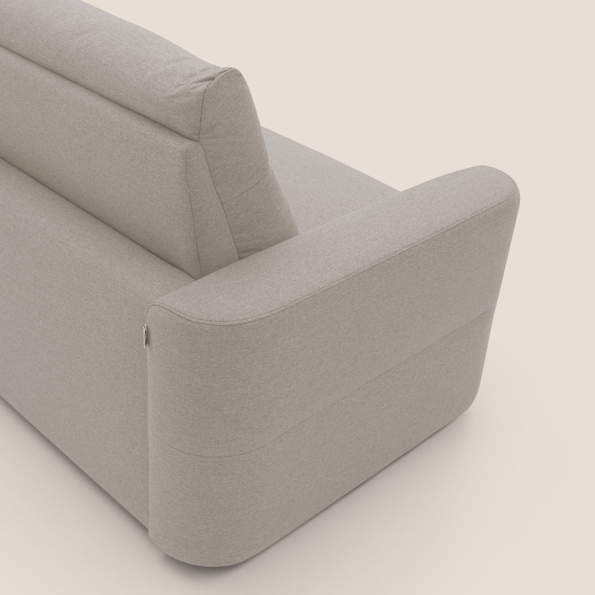 Cupido Divano letto materasso H18 cm e schienale alto in tessuto impermeabile simil cotone T13 panna - divitt.sbs