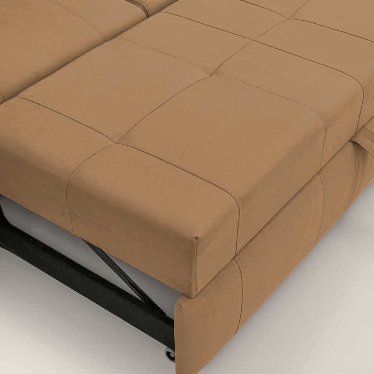 Kronos Divano angolare con pouf estraibile e penisola contenitore in microfibra impermeabile T11 cuoio - divitt.sbs