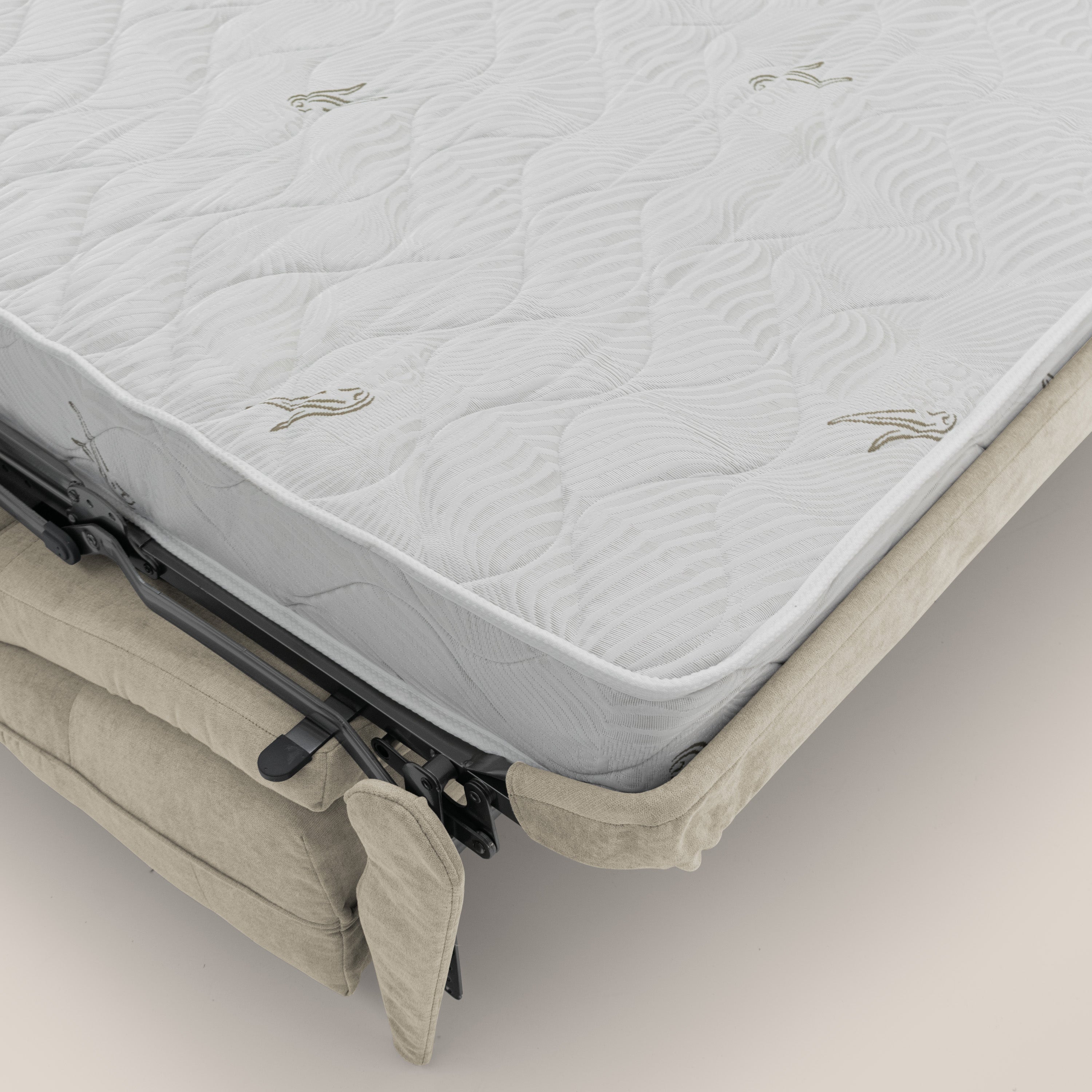 Zeus divano letto angolare con materasso H18 cm pouf mobile in tessuto impermeabile T02 - divitt.sbs