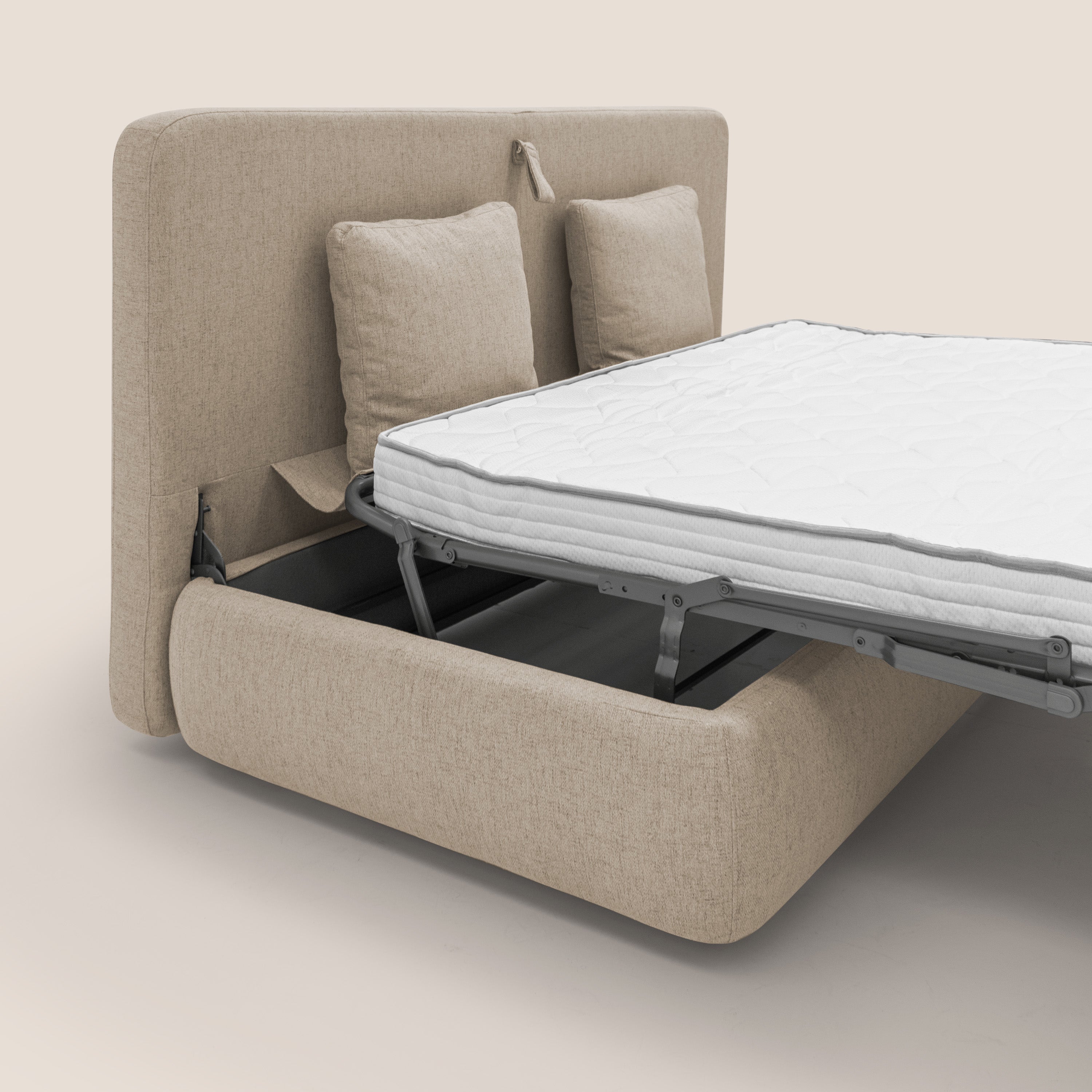 Gransasso Divano letto matrimoniale dal DESIGN innovativo in tessuto impermeabile T03 beige - divitt.sbs