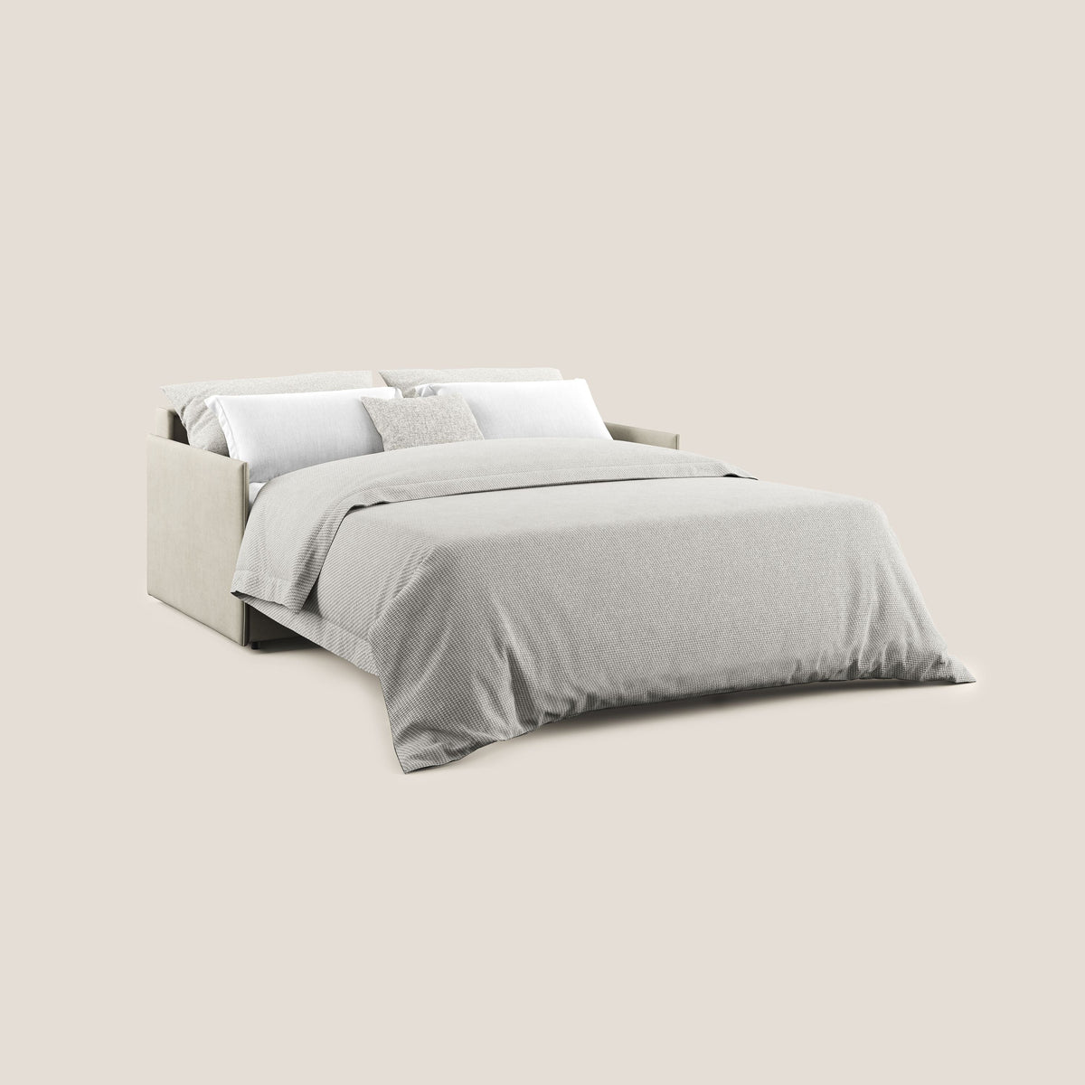 Evans Divano letto in morbido tessuto impermeabile T02 panna - divitt.sbs