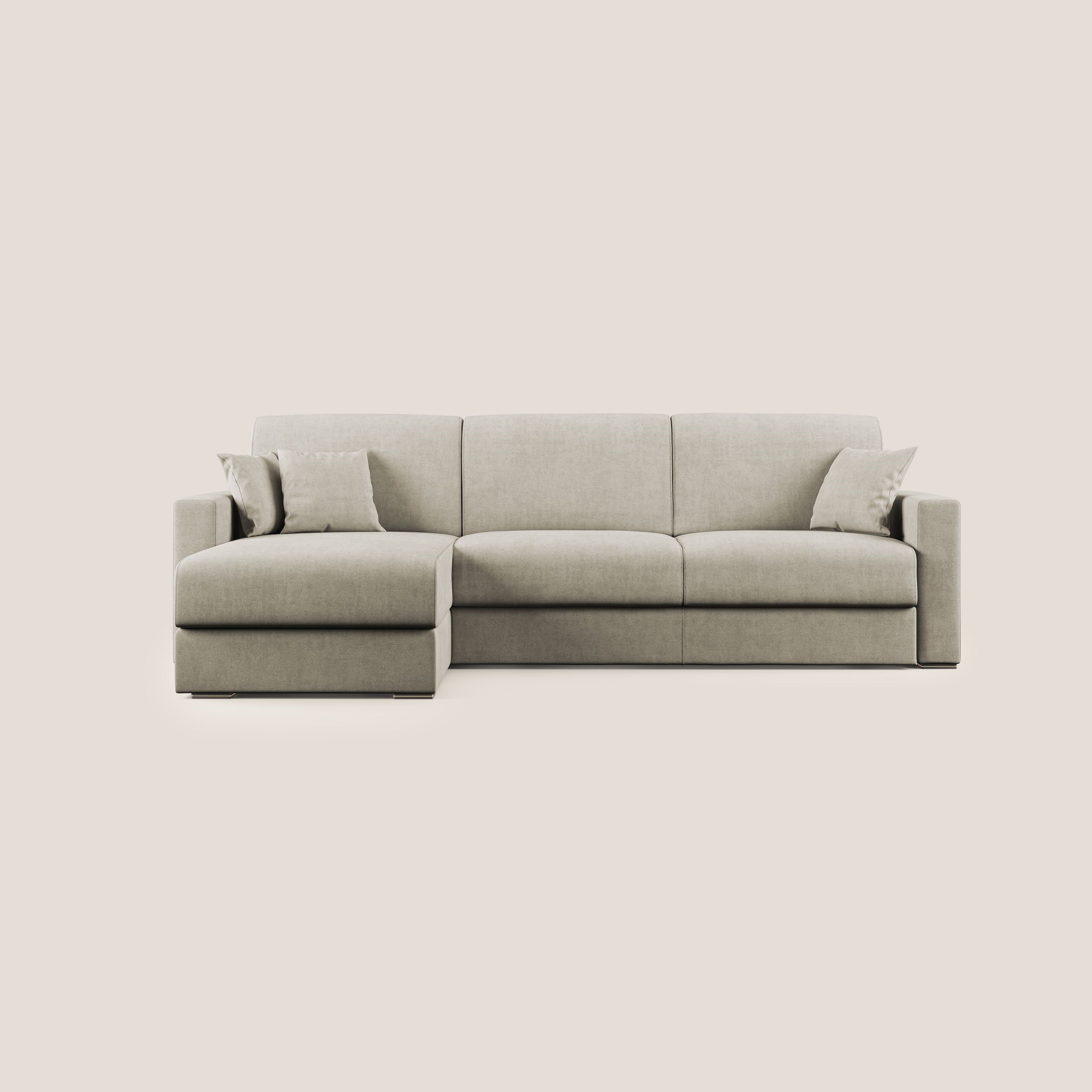 Best Divano letto angolare in tessuto impermeabile T02 panna - divitt.sbs