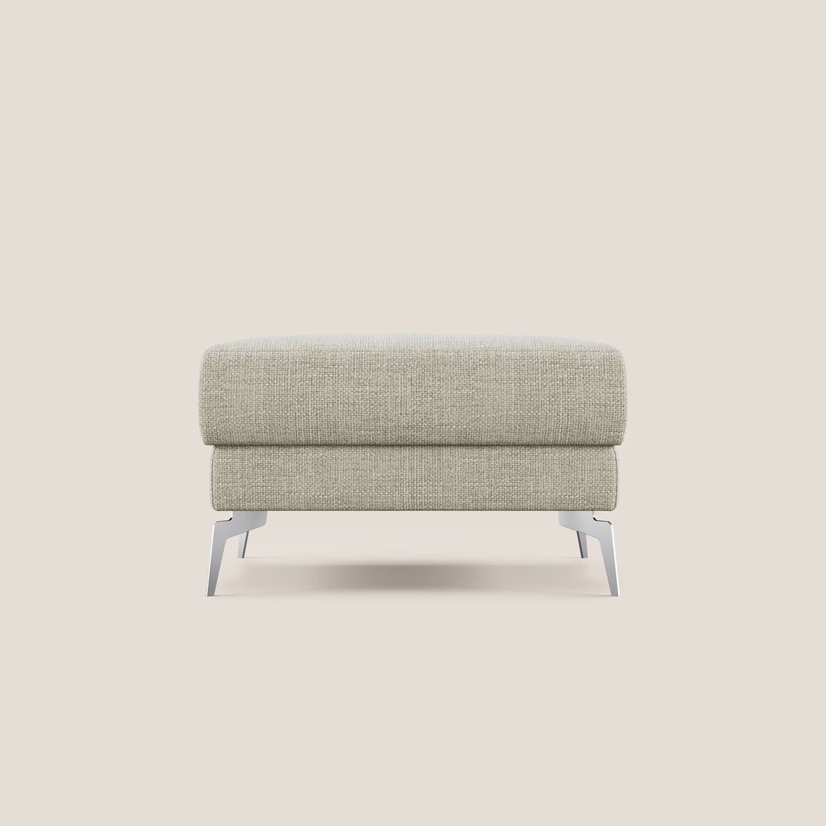 Star Pouf con piedini alti in tessuto impermeabile morbido intreccio T06 panna - divitt.sbs