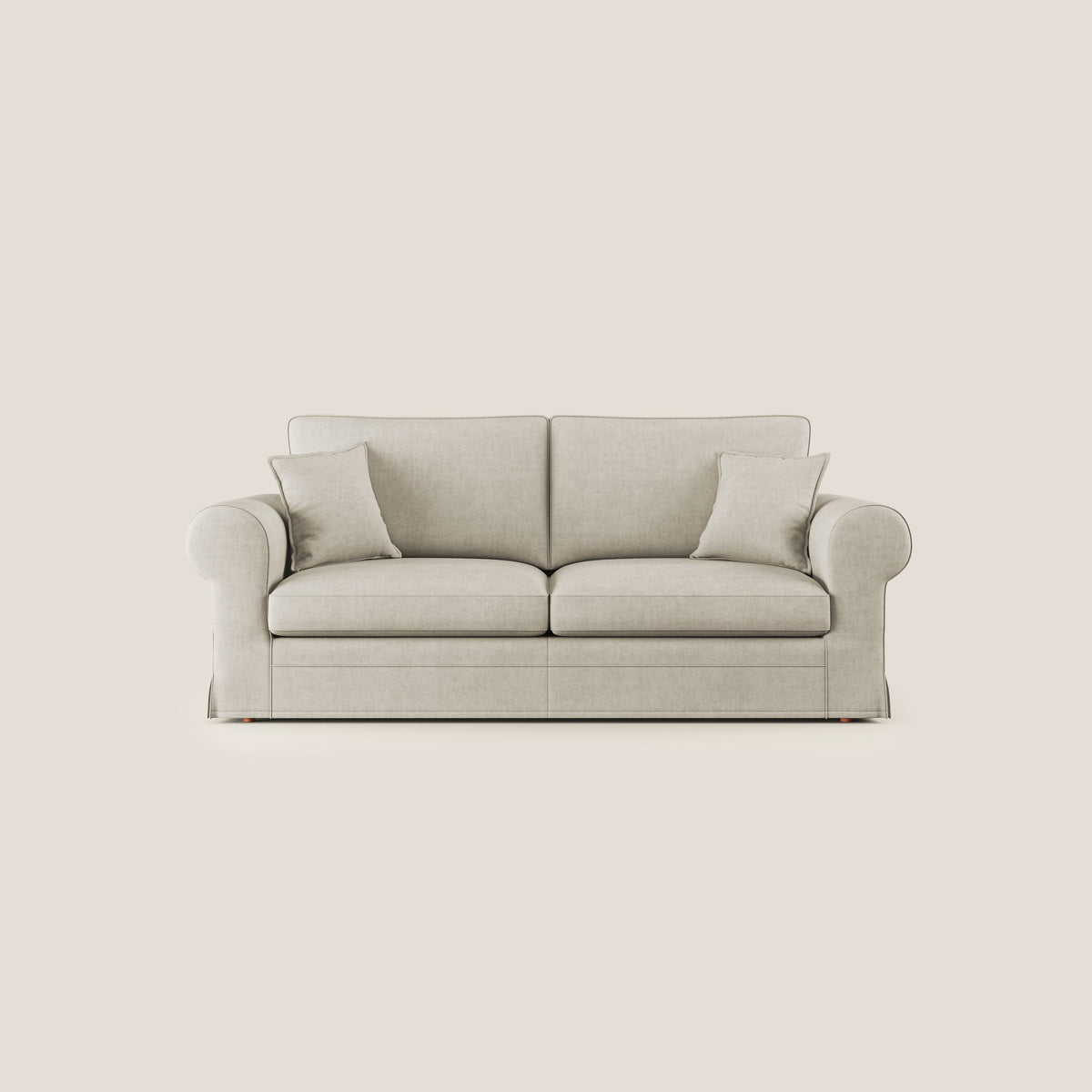 Lady divano classico in piuma d'oca realizzato con tessuto impermeabile T02 panna - divitt.sbs