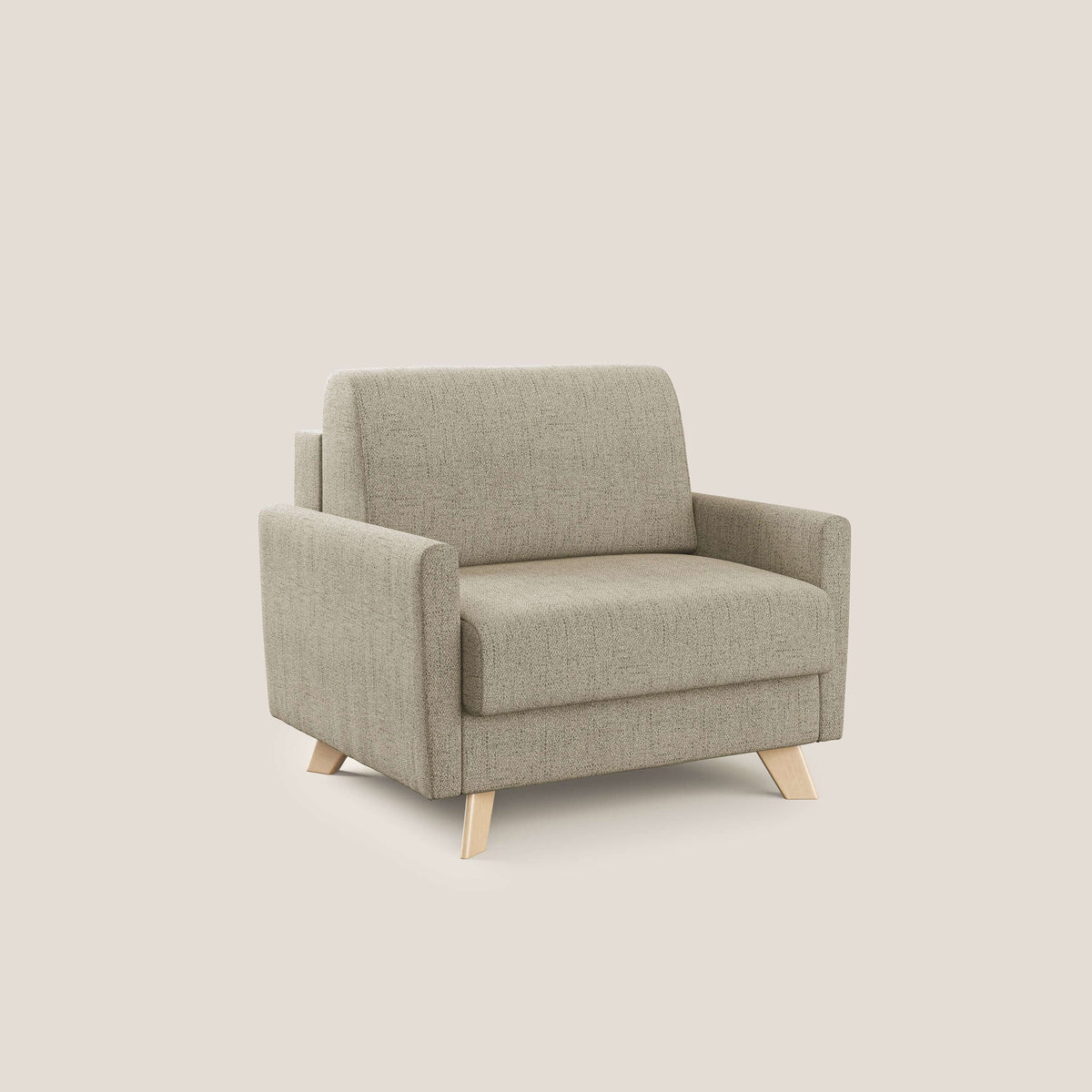 Edgar poltrona letto in tessuto felis impermeabile T03 beige - divitt.sbs