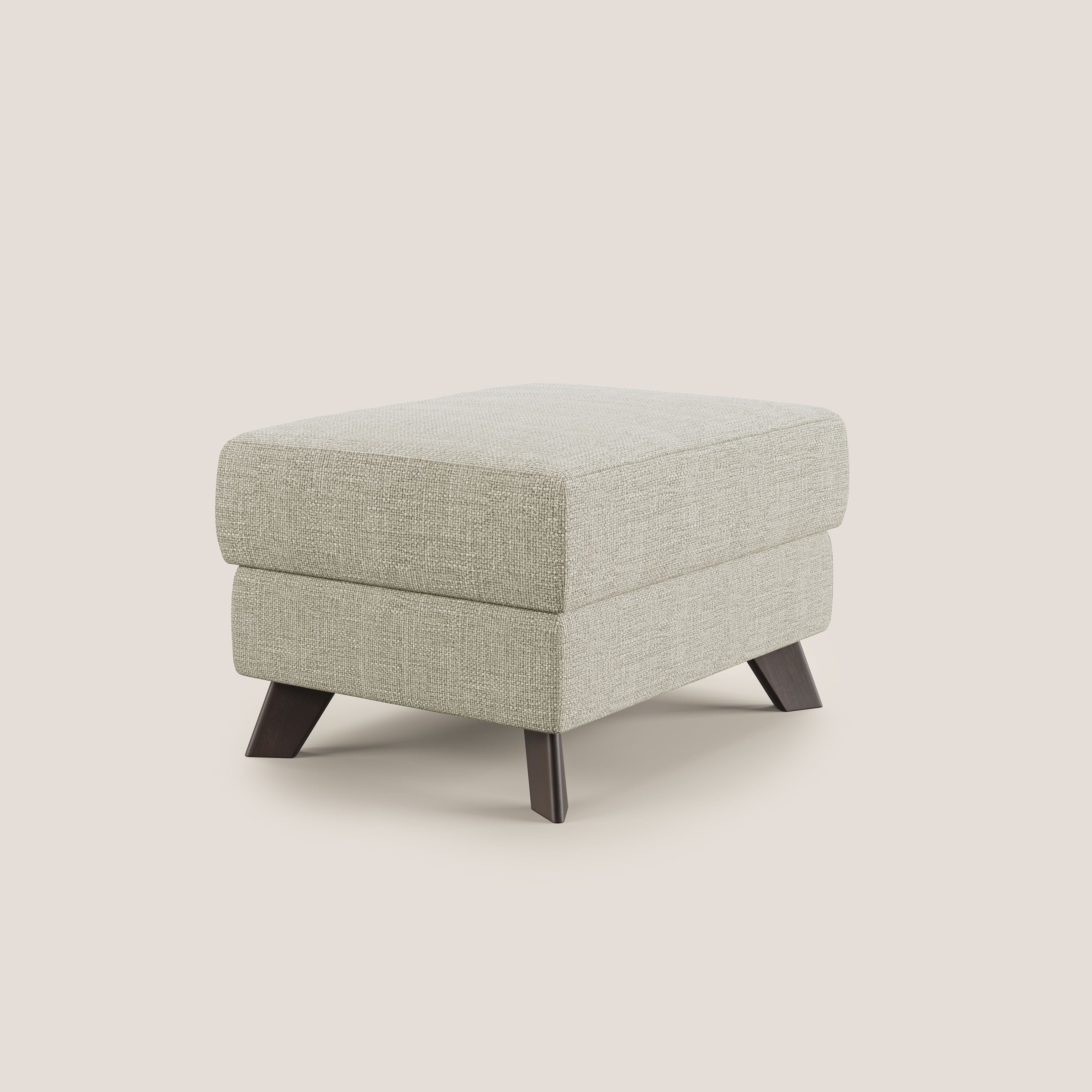 Moon Pouf contenitore e piedini alti in tessuto morbido ad intreccio soft-touch impermeabile T06 panna - divitt.sbs