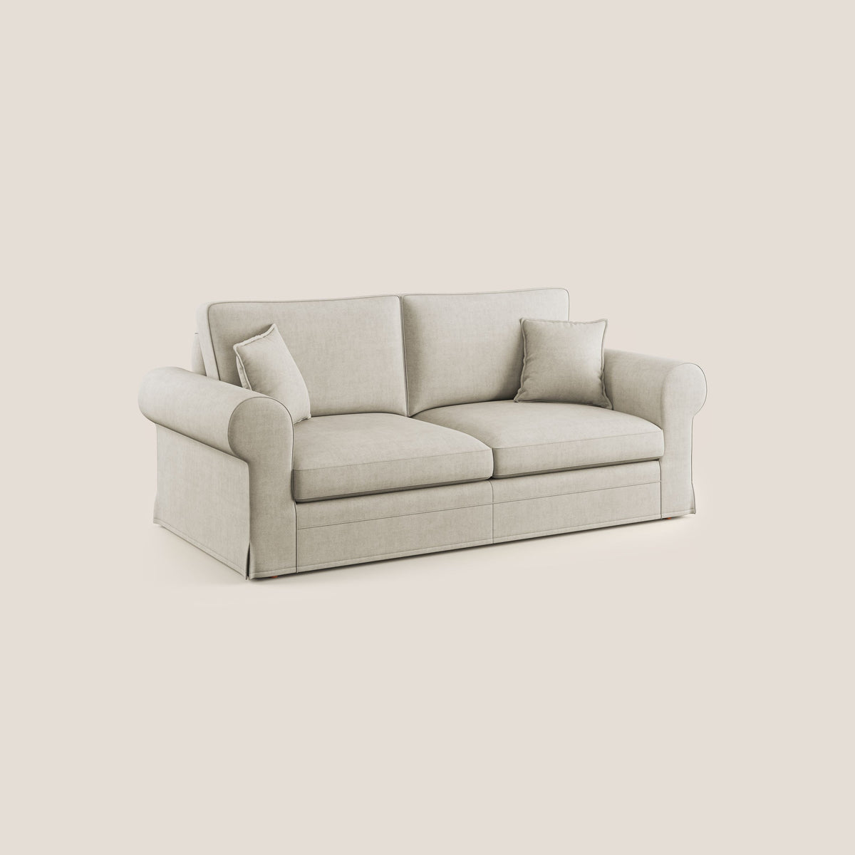 Lady divano classico in piuma d'oca realizzato con tessuto impermeabile T02 panna - divitt.sbs