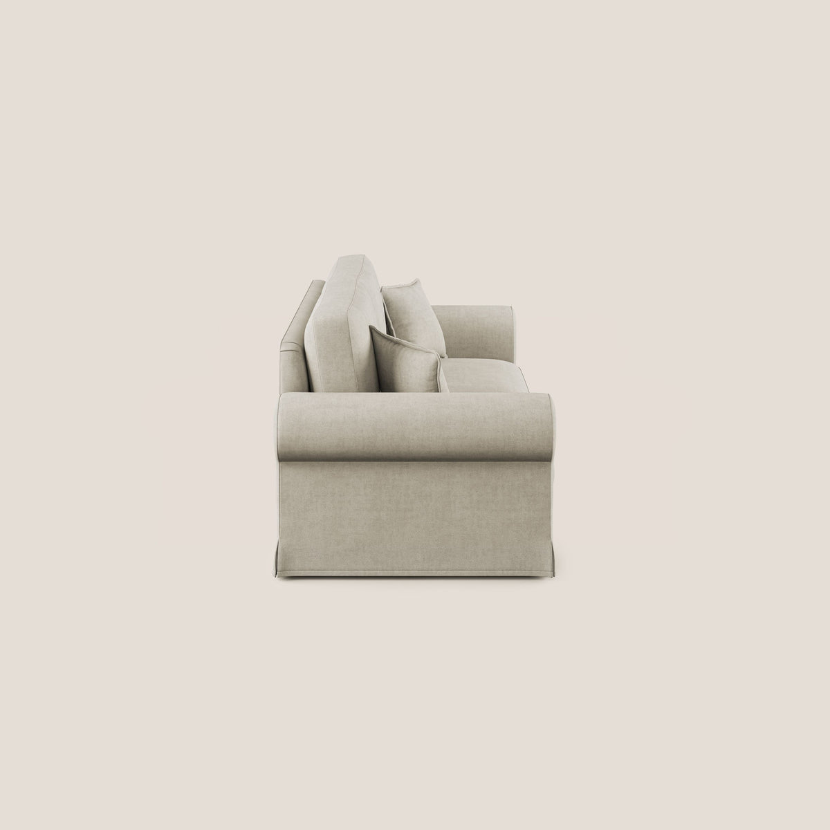 Lady divano classico in piuma d'oca realizzato con tessuto impermeabile T02 panna - divitt.sbs