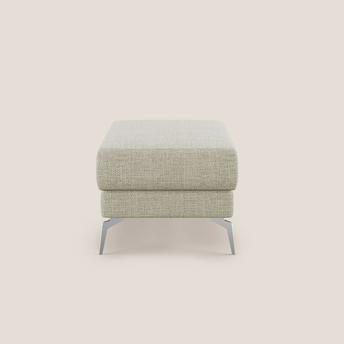 Star Pouf con piedini alti in tessuto impermeabile morbido intreccio T06 panna - divitt.sbs