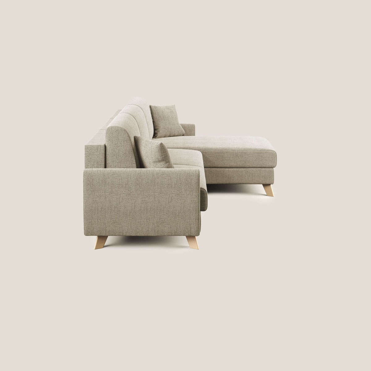 Edgar divano letto angolare in tessuto felis impermeabile T03 beige - divitt.sbs