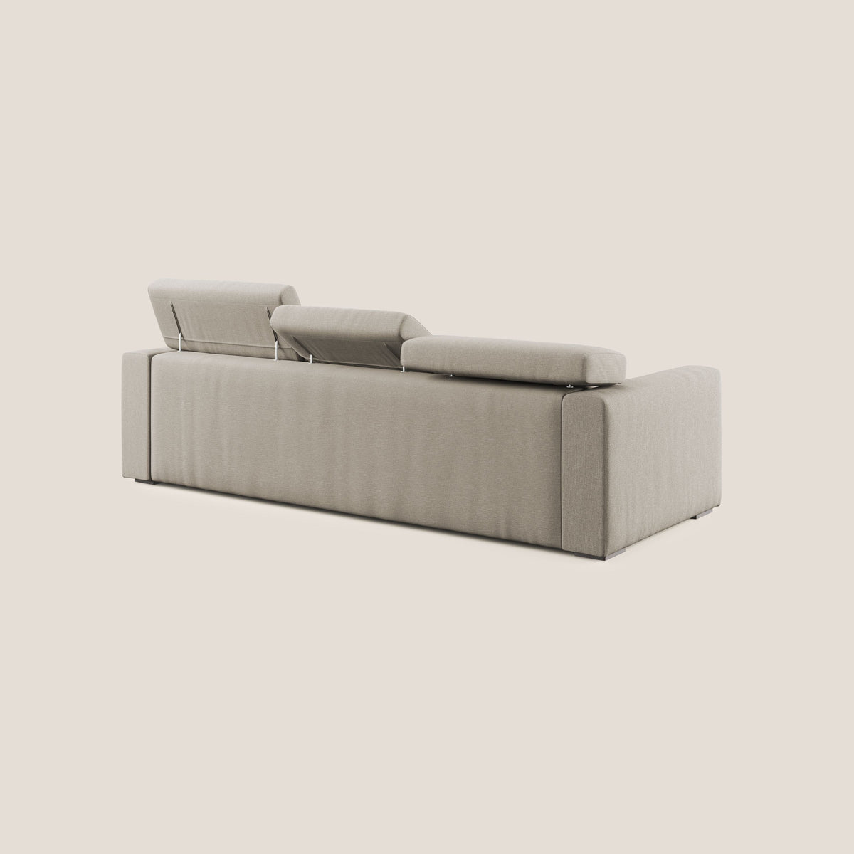 Dylan divano angolare con pouf estraibile poggiapiedi in tessuto simil cotone impermeabile T13 panna - divitt.sbs