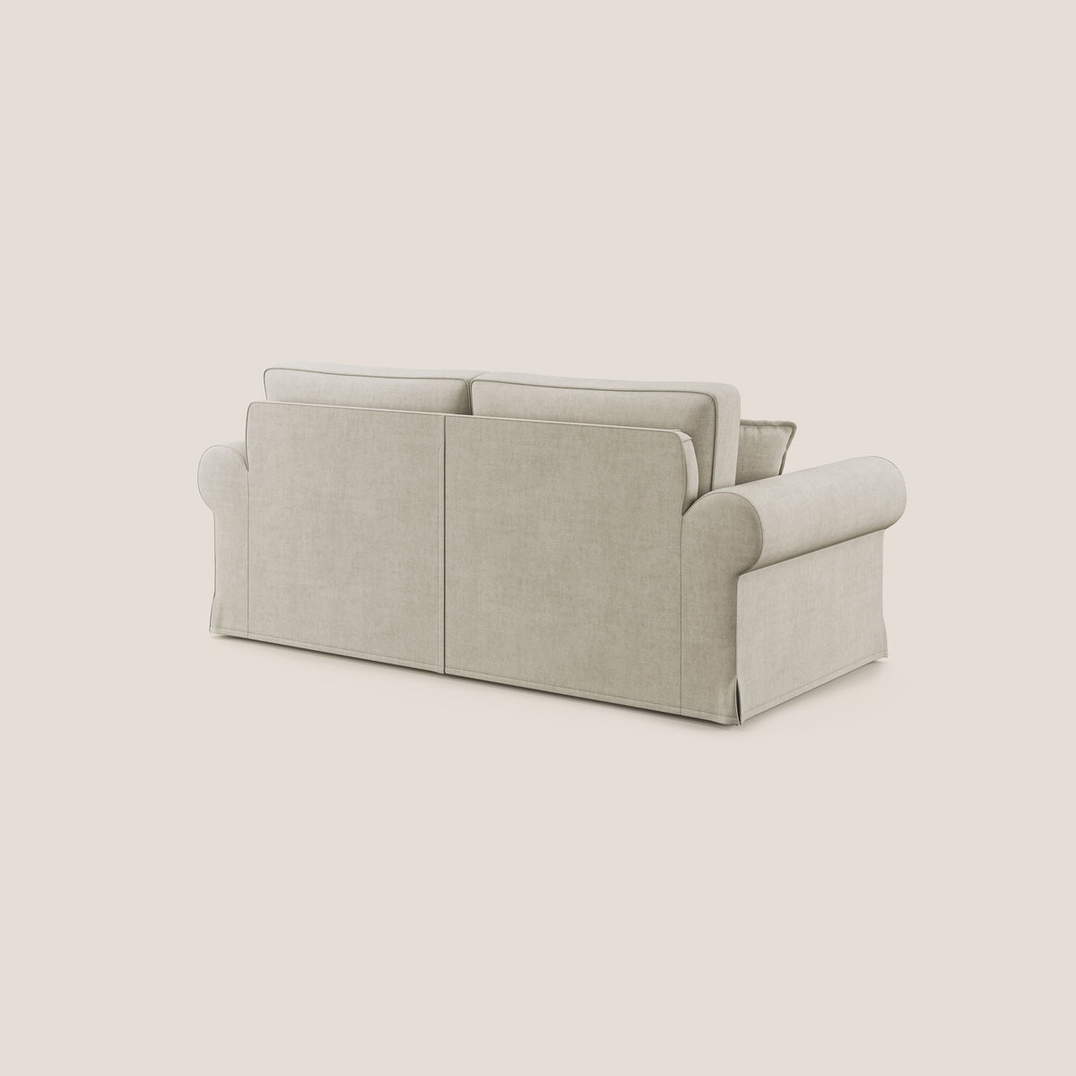 Lady divano classico in piuma d'oca realizzato con tessuto impermeabile T02 panna - divitt.sbs