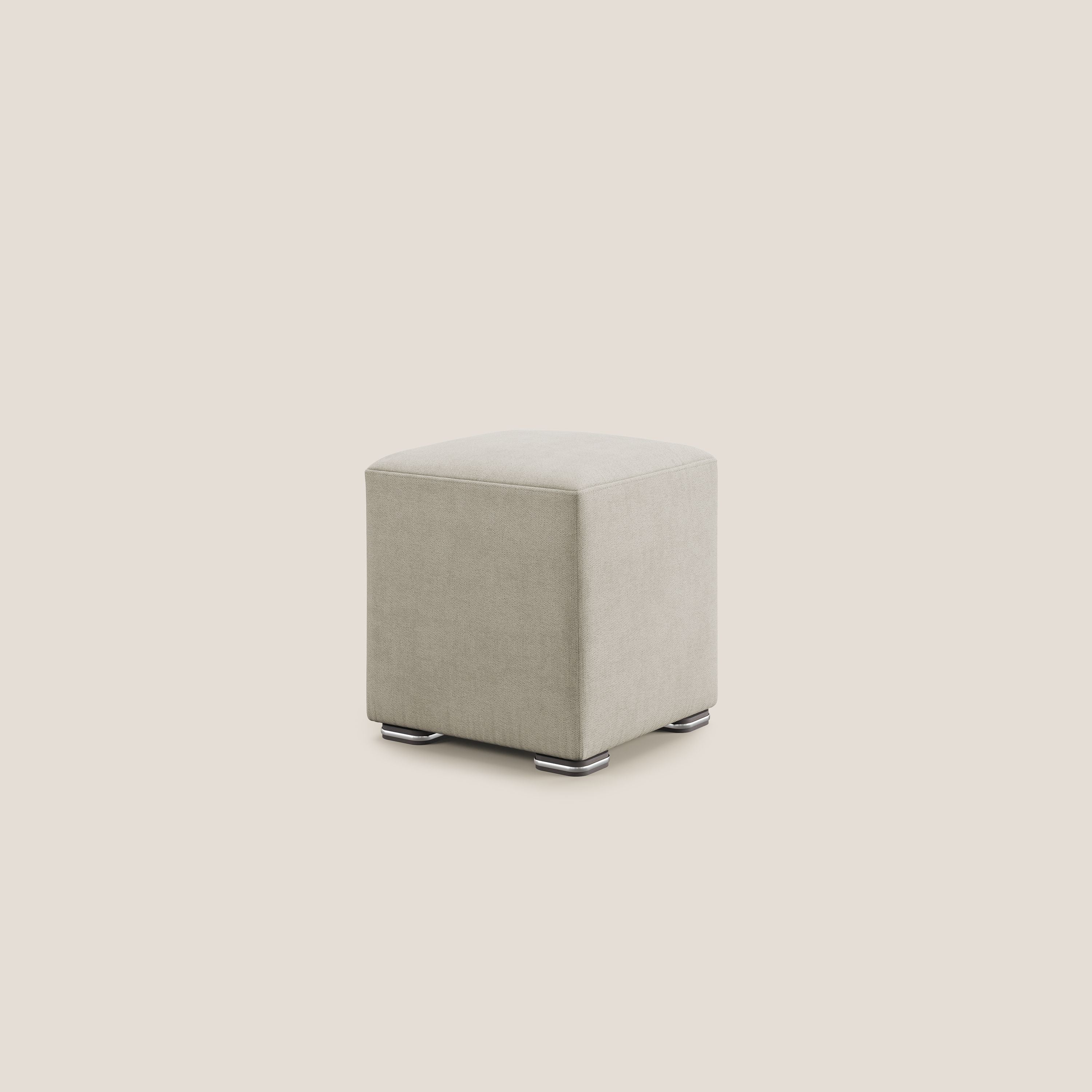 Cube pouf in tessuto morbido impermeabile T02 panna - divitt.sbs