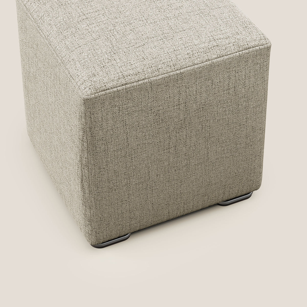 Cube pouf in tessuto morbido impermeabile T03 beige - divitt.sbs