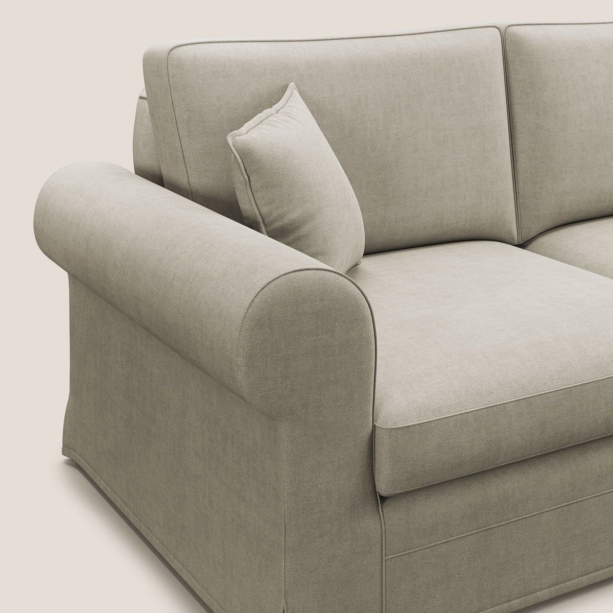 Lady divano classico in piuma d'oca realizzato con tessuto impermeabile T02 panna - divitt.sbs