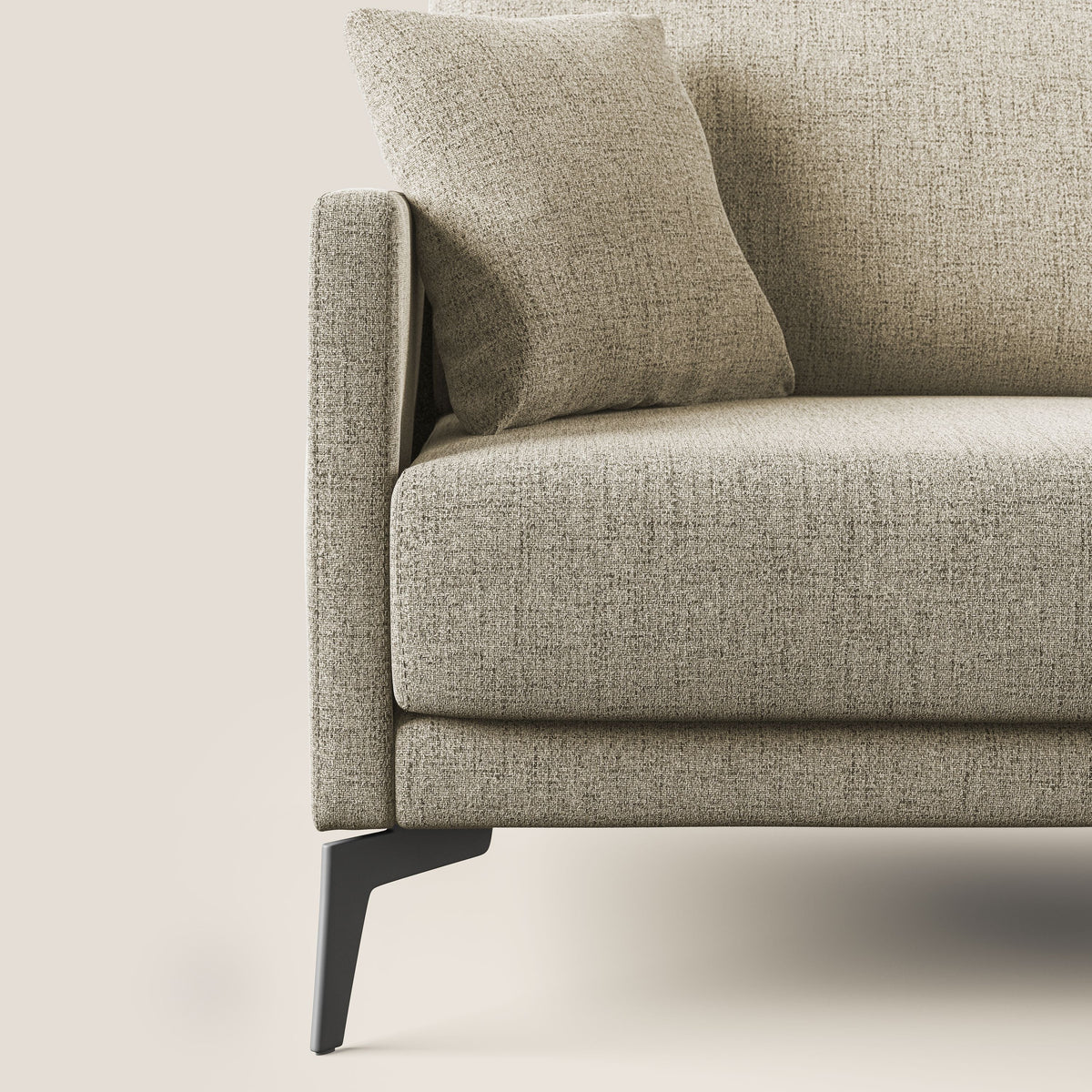 Saturno divano angolare moderno in tessuto morbido impermeabile T03 beige - divitt.sbs