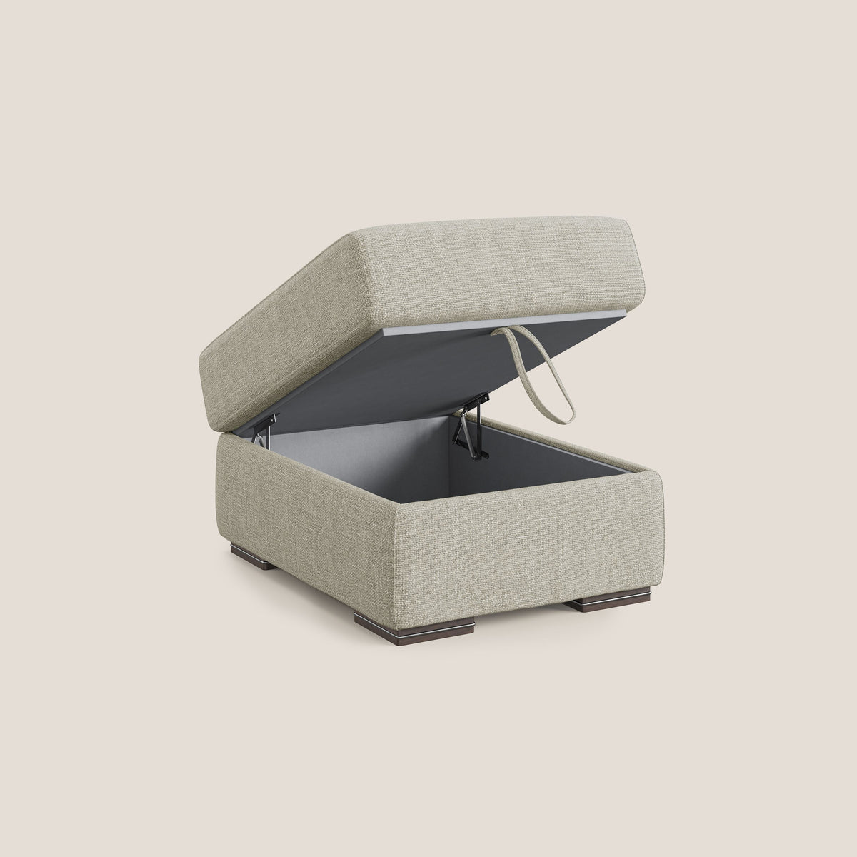 Sun pouf apribile contenitore in tessuto impermeabile morbido intreccio T06 panna - divitt.sbs