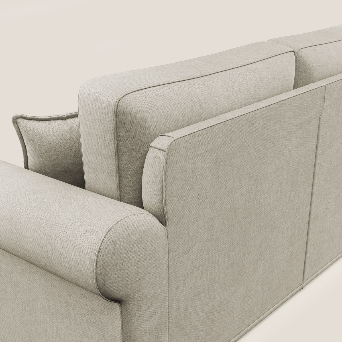 Lady divano classico in piuma d'oca realizzato con tessuto impermeabile T02 panna - divitt.sbs