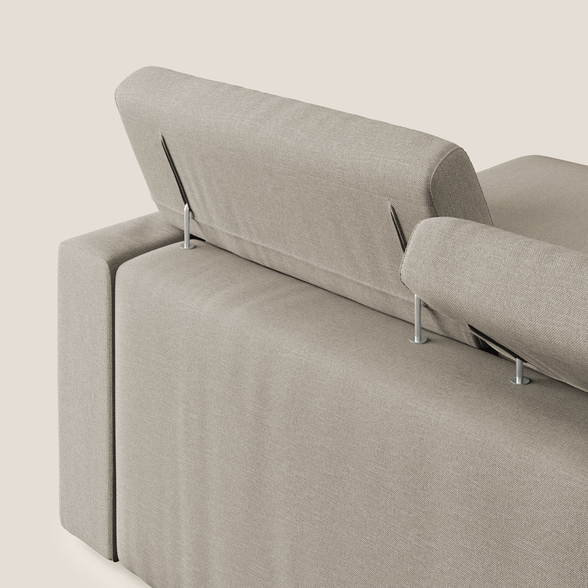 Dylan divano angolare con pouf estraibile poggiapiedi in tessuto simil cotone impermeabile T13 panna - divitt.sbs