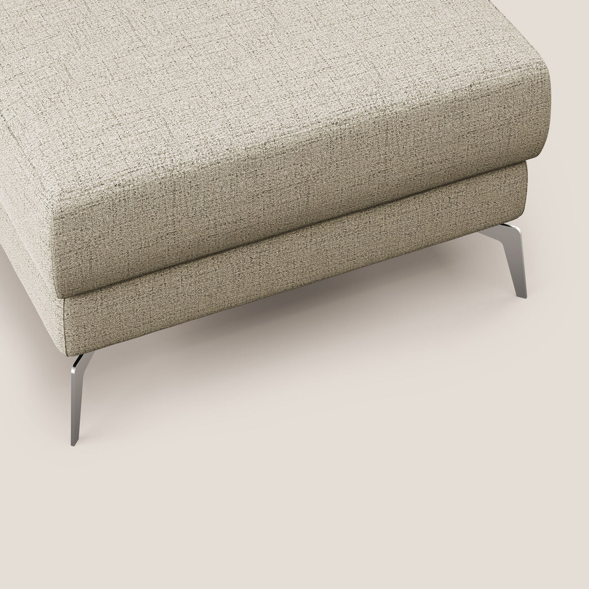 Star Pouf con piedini alti in tessuto impermeabile fiammato T03 beige - divitt.sbs