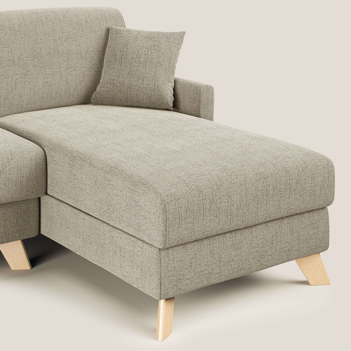 Edgar divano letto angolare in tessuto felis impermeabile T03 beige - divitt.sbs