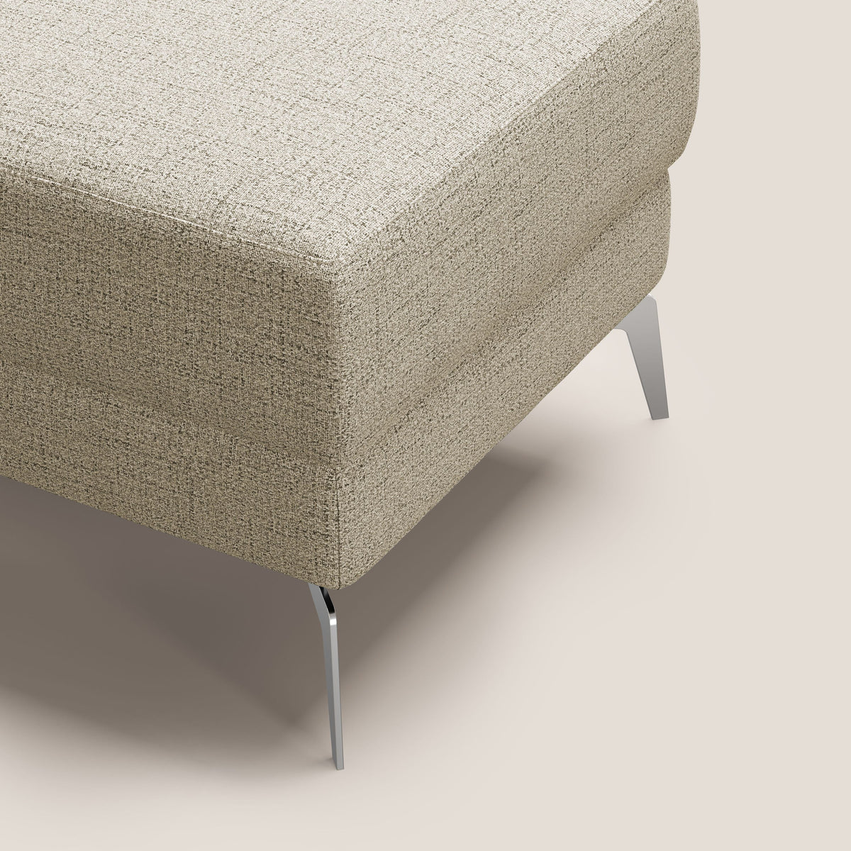 Star Pouf con piedini alti in tessuto impermeabile fiammato T03 beige - divitt.sbs