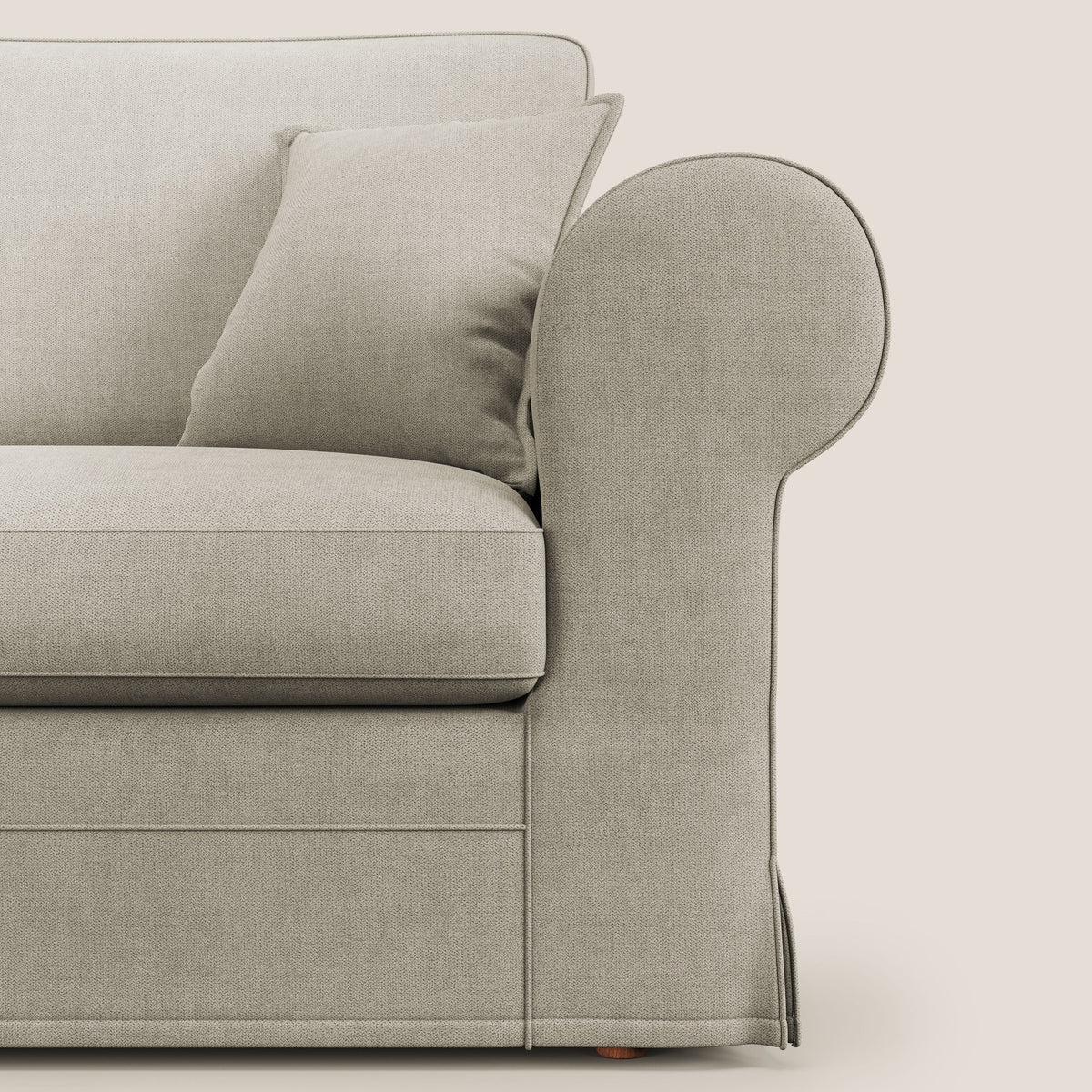 Lady divano classico in piuma d'oca realizzato con tessuto impermeabile T02 panna - divitt.sbs